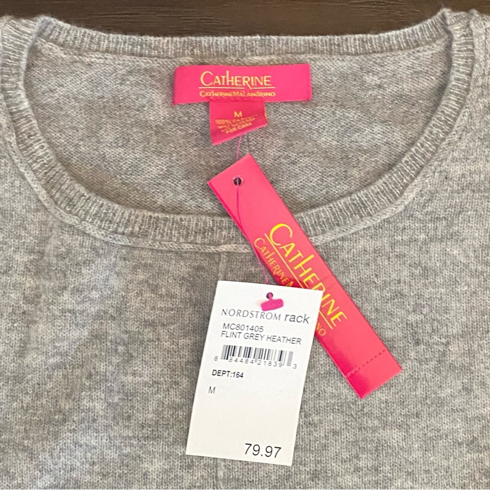 New Catherine Malandrino 100% cashmere long sleeve sweater women’s size M - Picture 4 of 7